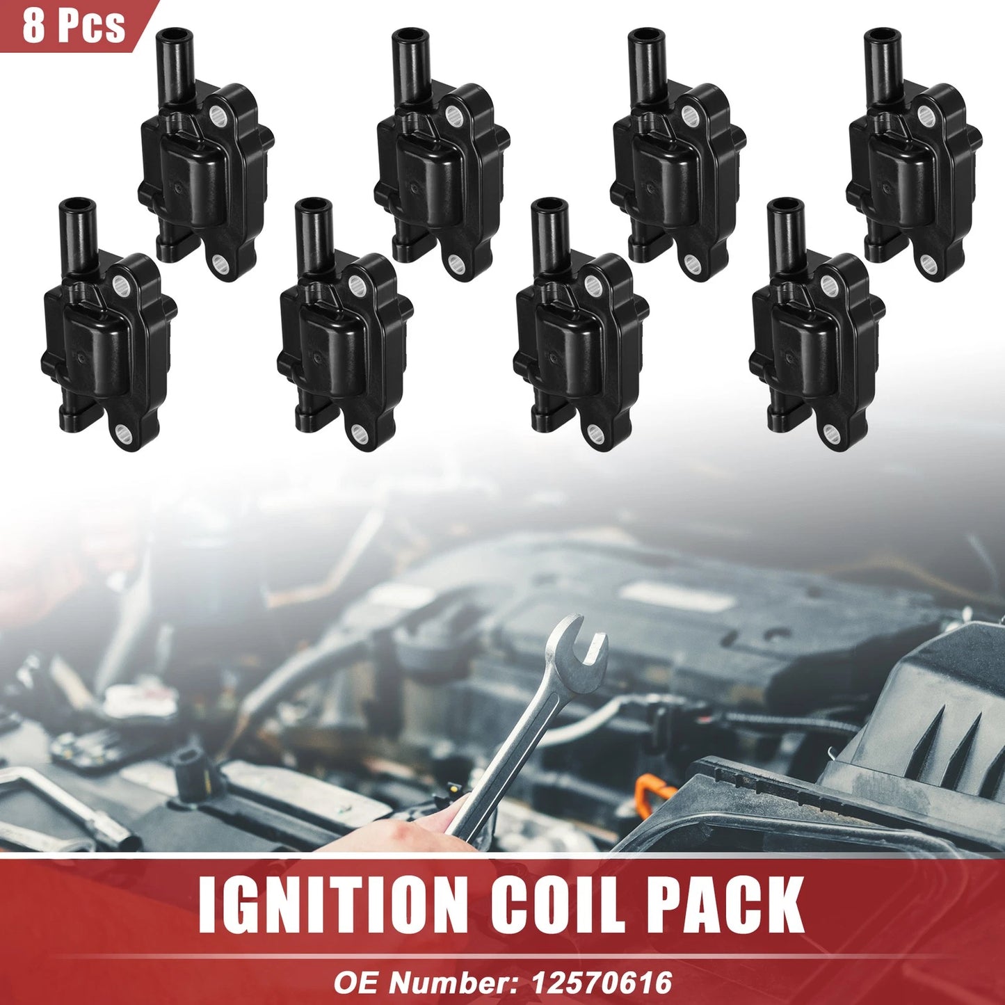 8pcs Ignition Coil Pack Replacement for GMC Yukon (2007-2014)