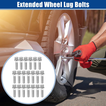 M12x1.25 Extended Wheel Lug Bolts 40mm Shank for Jeep