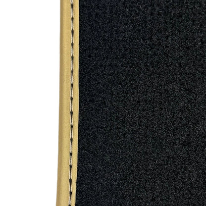 Black Alcantara Floor Mats for Ferrari F430 2004-2009 - 2 x Red Stitch