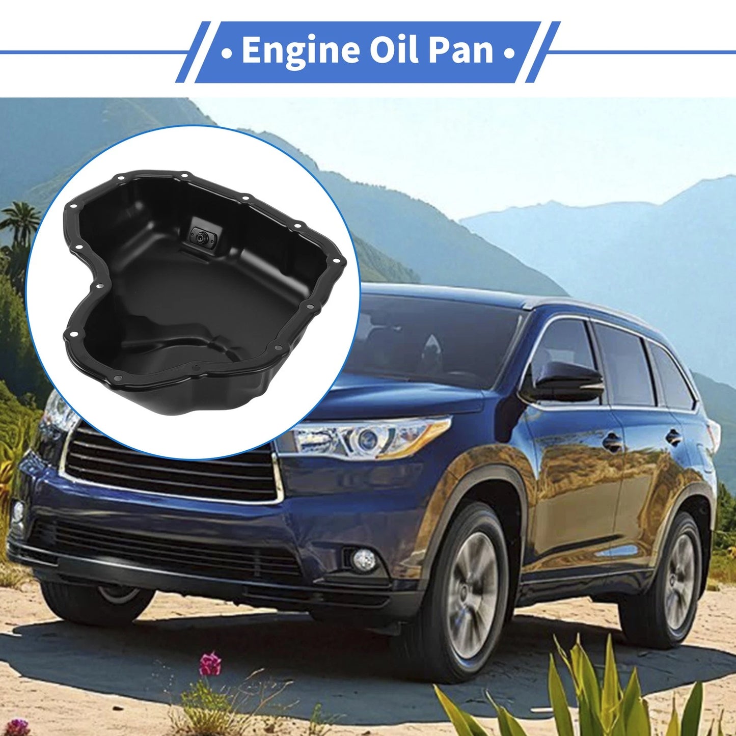 Engine Oil Pan for Toyota Highlander 2018-2021 Steel Black 1 x Pc