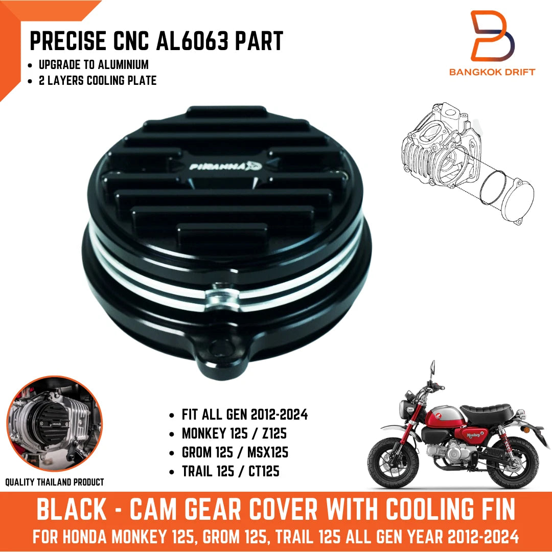 Black Cam Gear Cover Cooling Plate for Honda Monkey Z Grom MSX CT125
