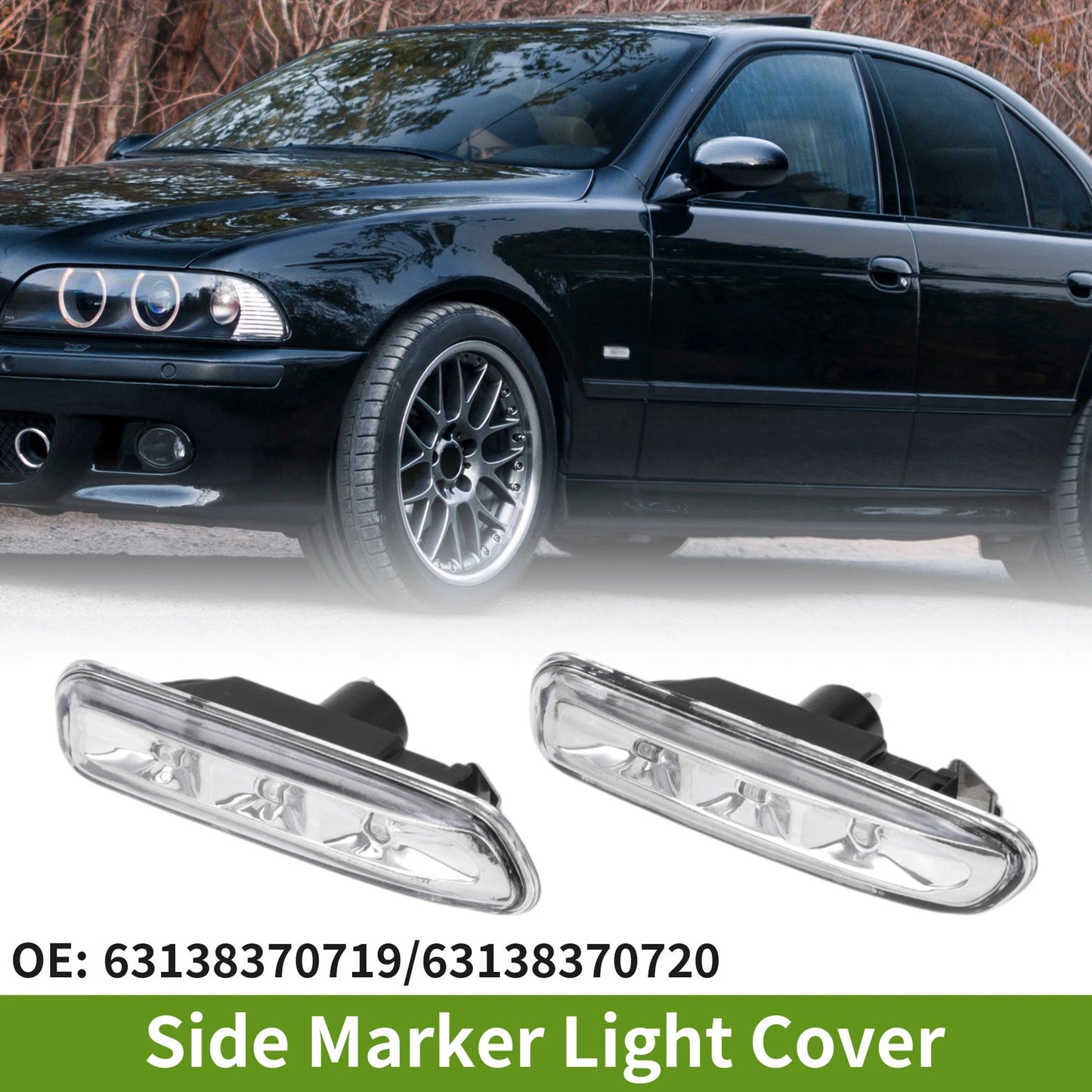 Left+Right Side Marker Light Covers for BMW (1999-2001)