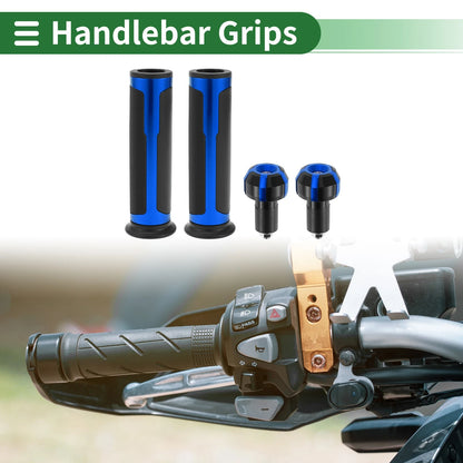7/8" 22mm Motorcycle Hand Grips Cover Handlebar Grip Rubber Blue for Motorcycle