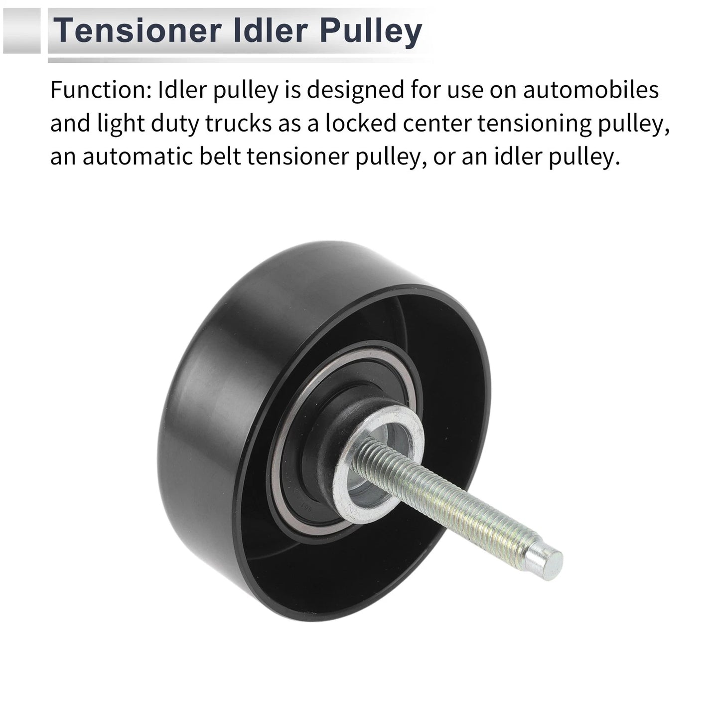 Drive Belt Idler Pulley for Volvo S40 (2009-2012) 1 Pc Black