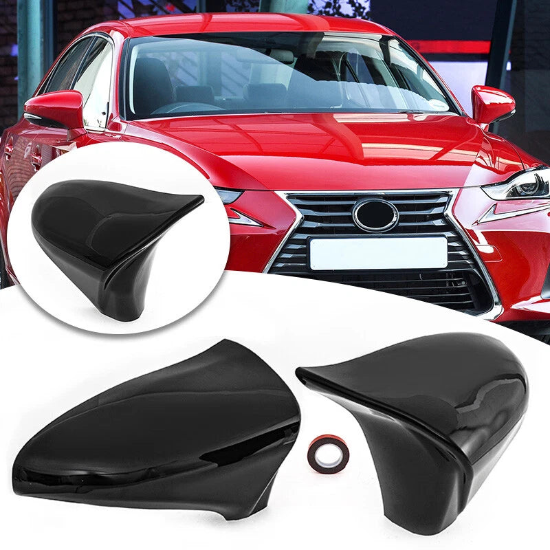 Bright Black Side Mirror Cover Caps for Lexus IS ES GS LS CT RC & F-Sport