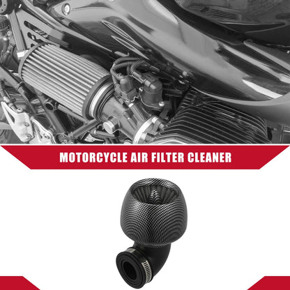 Air Cleaner Filter / 2.8-4.8cm 90 Degree / Carbon Fiber Pattern for Motorcycle