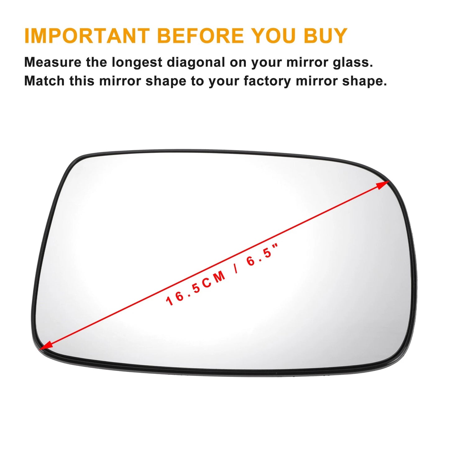 Right Side Heated White Mirror Glass for Toyota Yaris (1999-2003)