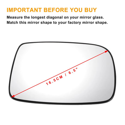 Right Side Heated White Mirror Glass for Toyota Yaris (1999-2003)