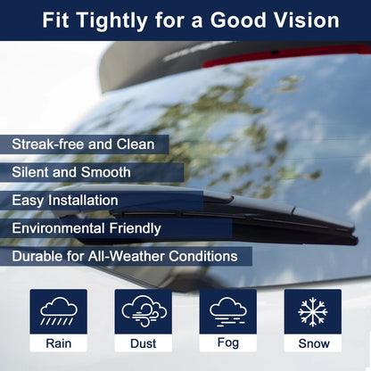 2 x Car Rear Windshield Wiper Blades for Ford Edge, BMW X5 E70 (2016-2021, 2007-2013)