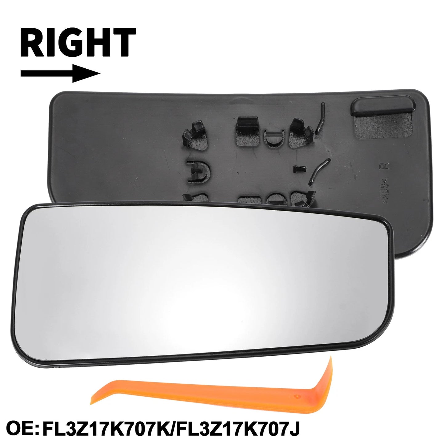 Right Passenger Side Tow Mirror Glass for Ford