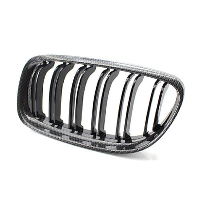 Carbo & Black Double Slat Front Kidney Grille for BMW E90 E91 325i 328i 335i (09-12)