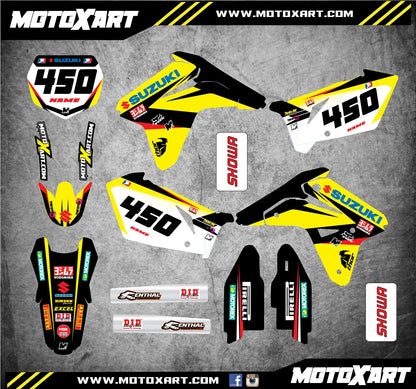 Custom Graphic Kit for Suzuki RMZ 450 (2007) - Brash Style Stickers Decals