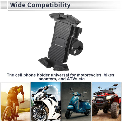 Motorcycle Phone Mount Holder for Handlebar Mount 4.7-6.8 Phones Black