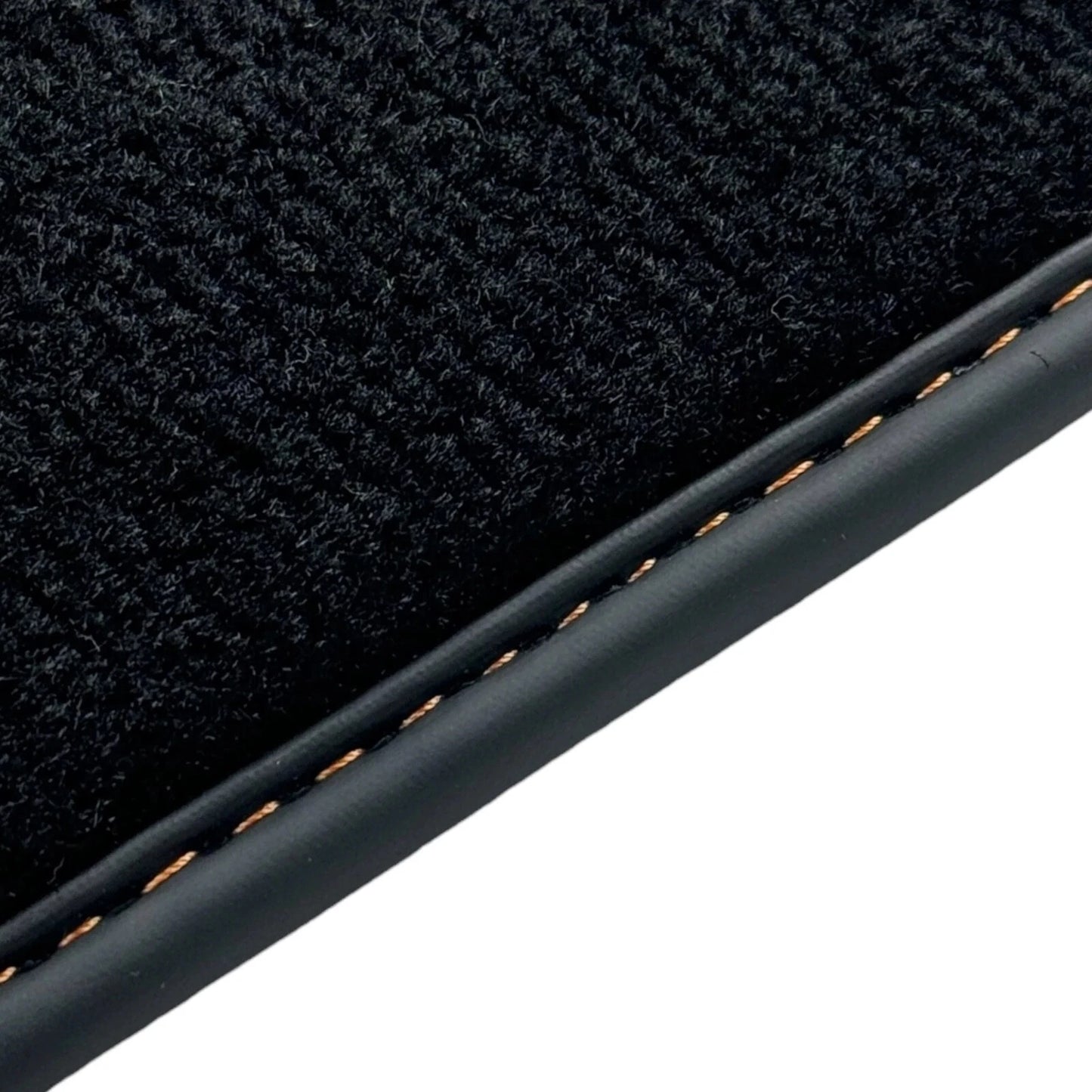 Black Floor Mats for Rolls Royce Wraith (2013-2023) - Orange Leather by AutoWin