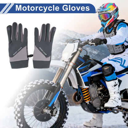 Gloves Full Finger Outdoor Fleece Men Cycling Gloves for Mountain Biking Gray