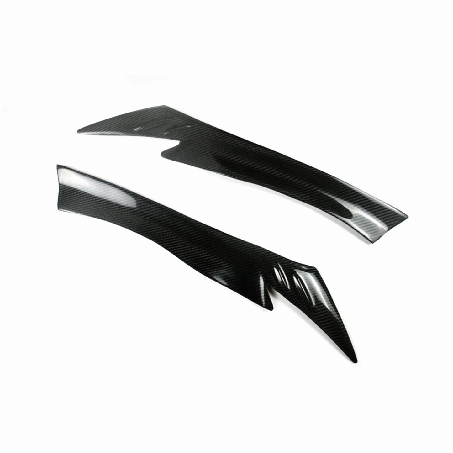2 x Front Headlight Eyebrow Covers for Mazda CX-5 (2013-2016) Carbon Fiber