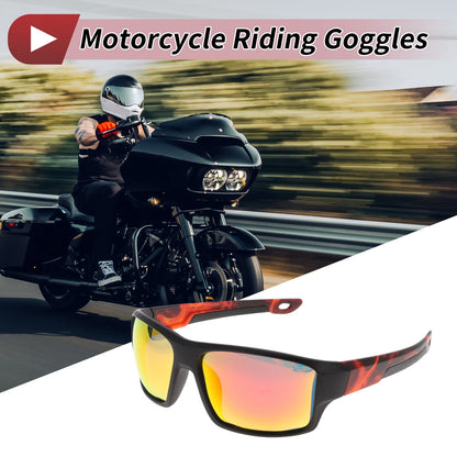 Motorcycle Riding Goggles 1 Pcs Red Lens Black Frame Cycling Sunglasses
