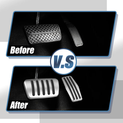 Brake Gas Accelerator Pedal Covers for Cadillac Buick Silver Tone