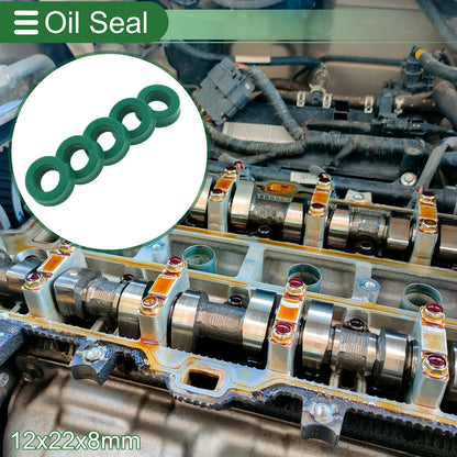 Oil Seal Rotary Shaft Seal TPU 12x22x8mm High Pressure Green 5 Pcs