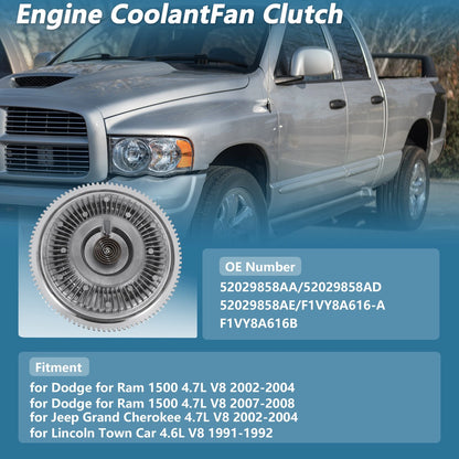 Engine 4.7L V8 Cooling Fan Clutch for Dodge Ram 1500 (2002 - 2004)