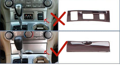 Matte Woodgrain Console Shift Panel Trim Cover for Toyota Highlander(2008–2013)