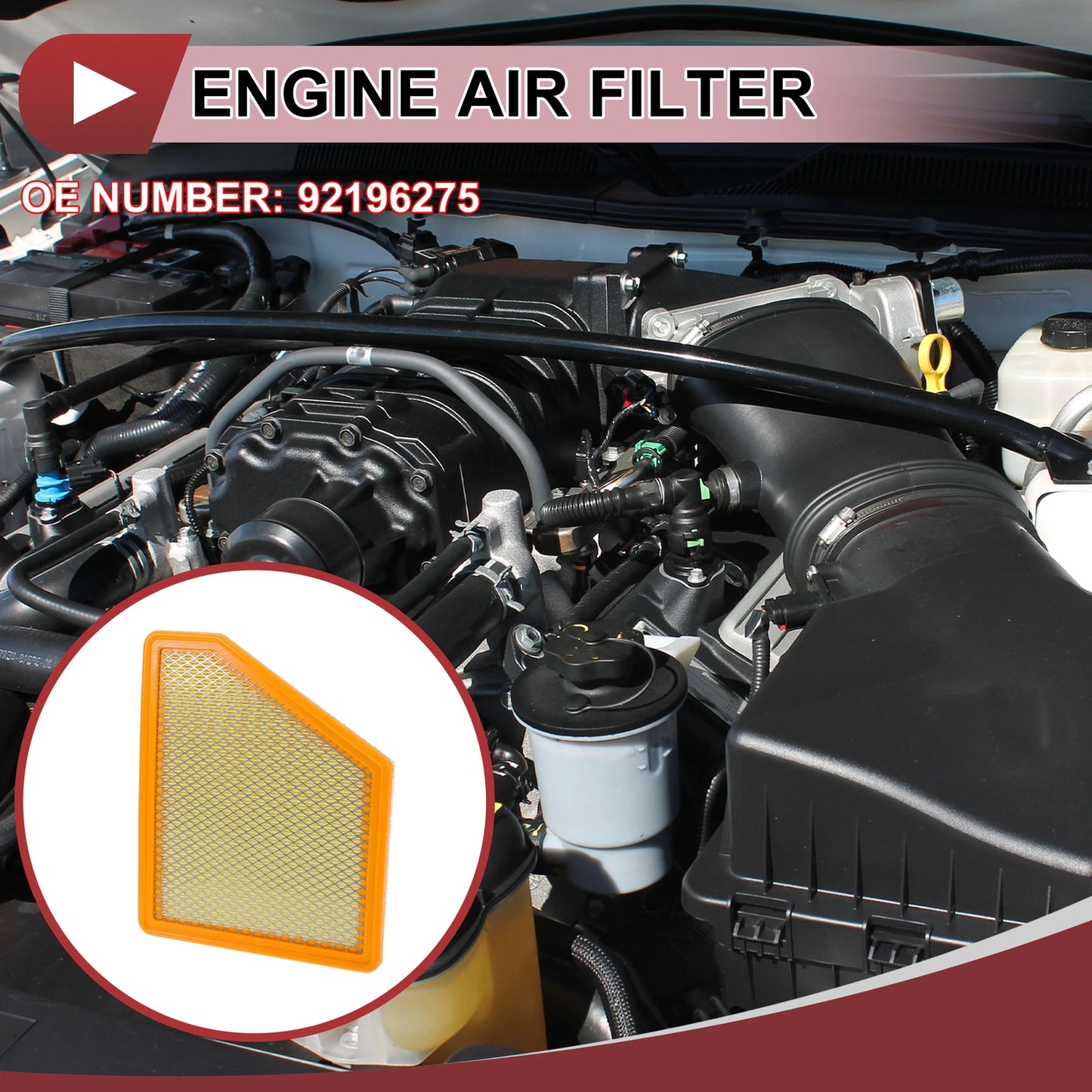 1 Pcs Car Engine Air Filter for Chevrolet Camaro 3.6L 6.2L (2010 - 2015)