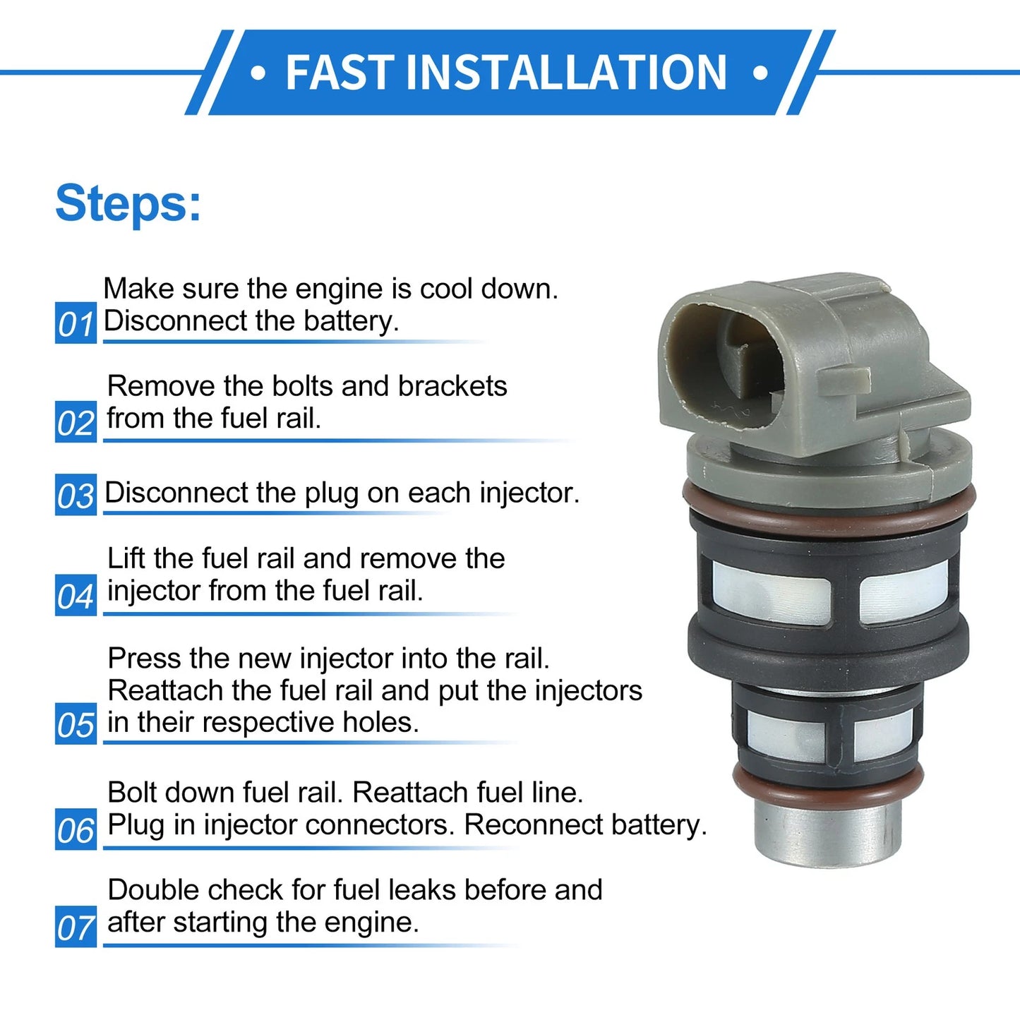 Fuel Injector 4x 2.2L Gray for Chevrolet Cavalier (1994-1997)