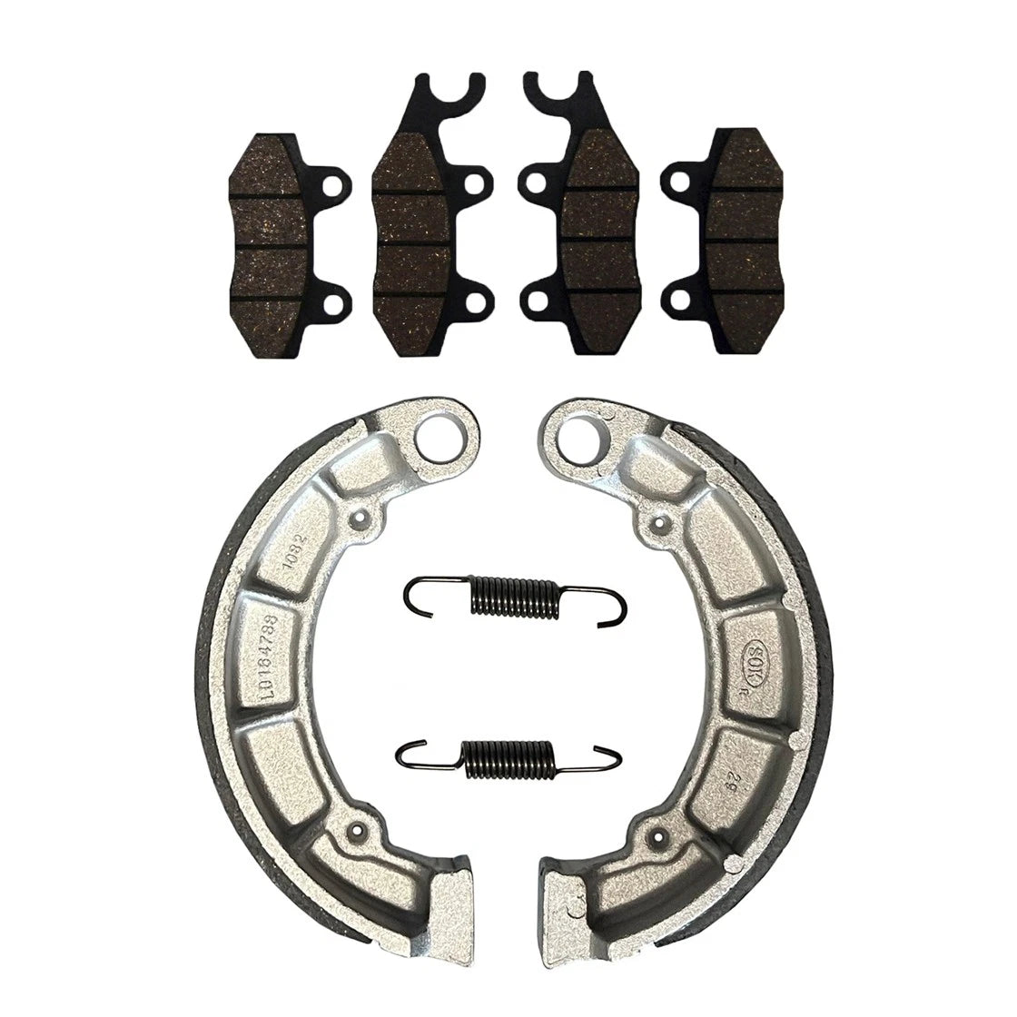 2 x Front Brake Pads & Rear Shoes for Kawasaki Bayou 300 4x4 & 400 (1989–2004)