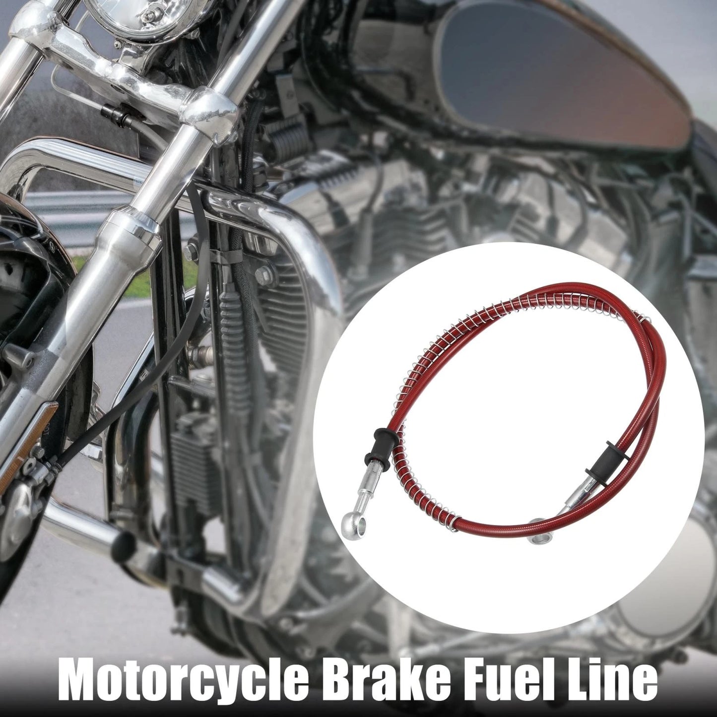 Hoses / 100cm / Braided Brake Clutch Oil Hoses Fitting Ends Red for Motorcycle