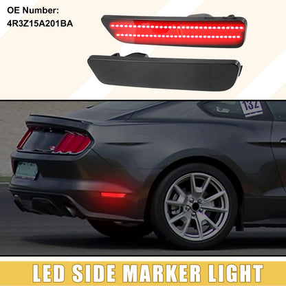 Rear LED Side Marker Light Pair for Ford (2004-2008) Black Red Lens