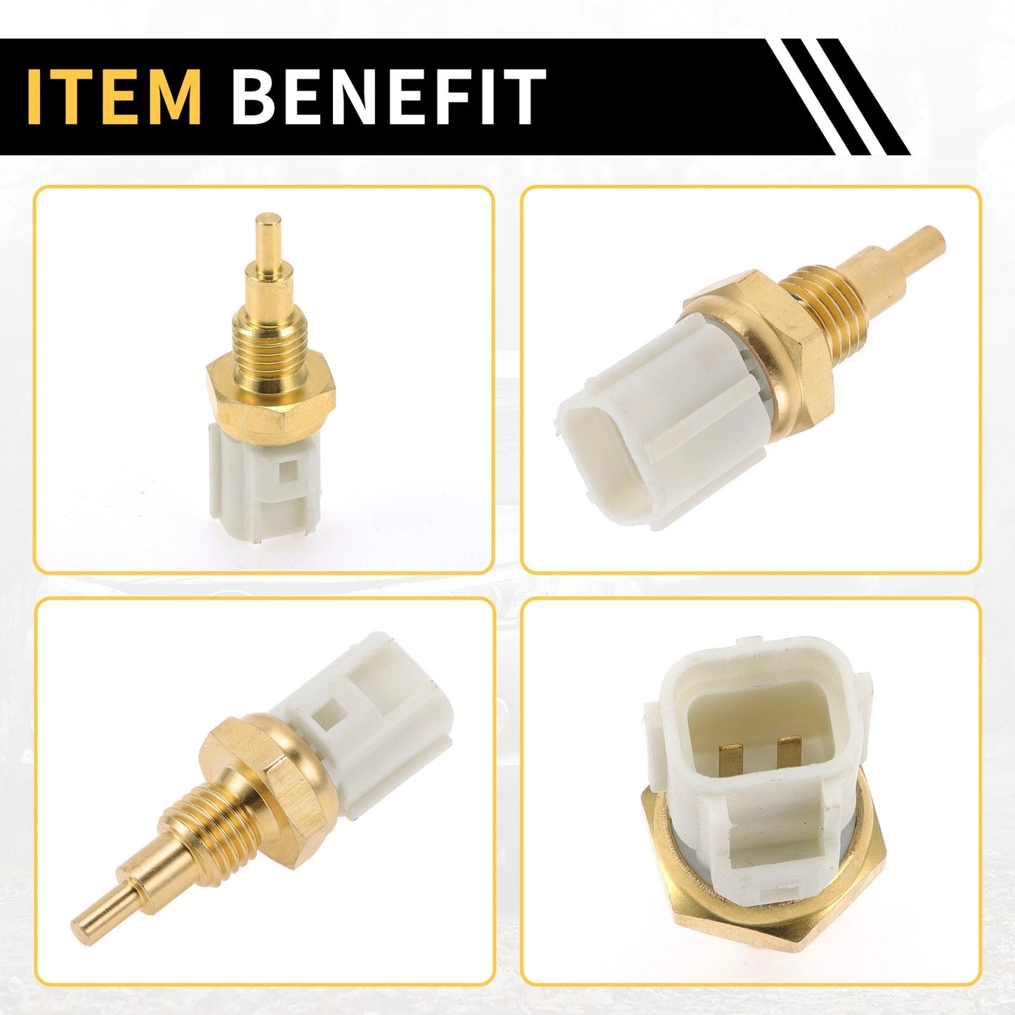 Coolant Temperature Sensor for Toyota Tundra 2002-2005 (2 x) Gold Tone