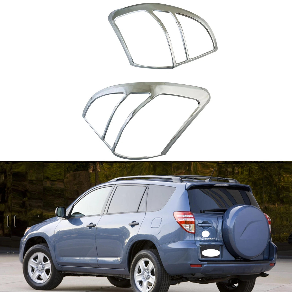 Rear Light Lamp Taillight Cover Trim for 2009-2012 Toyota RAV4 (2 x Covers)