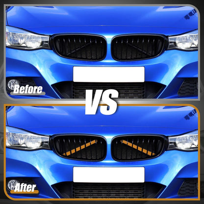 ABS Front Grille Trim Strips Cover Decor Yellow for BMW 1-4 Series