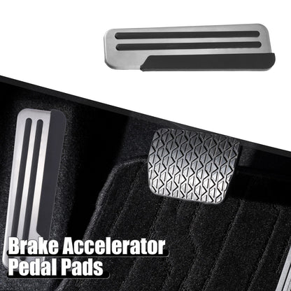 Foot Pedal Covers Non-Slip No Drill Metal for Nissan Infiniti Silver Tone
