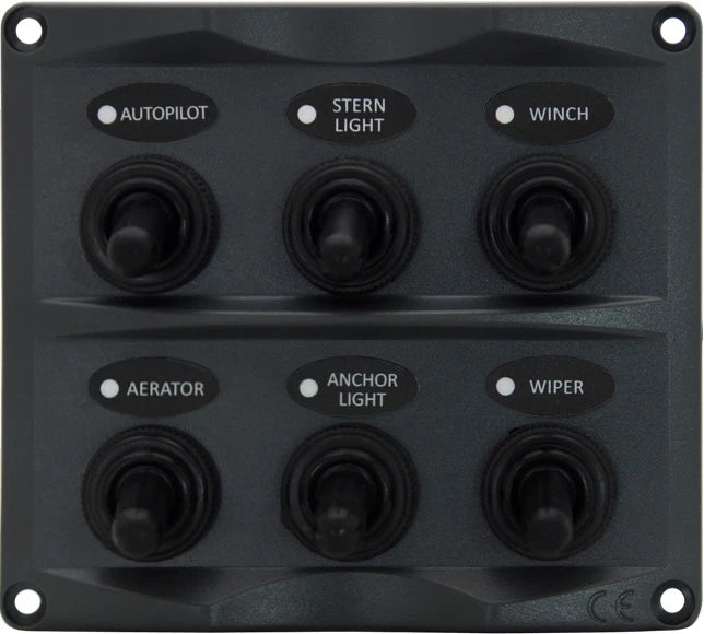 Marine Switch Panel 6 Gang with LED Indicators for All Boats, PWC, 12V