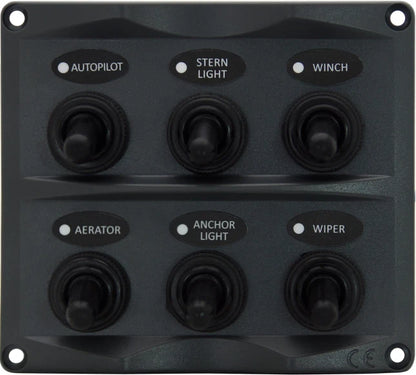 Marine Switch Panel 6 Gang with LED Indicators for All Boats, PWC, 12V