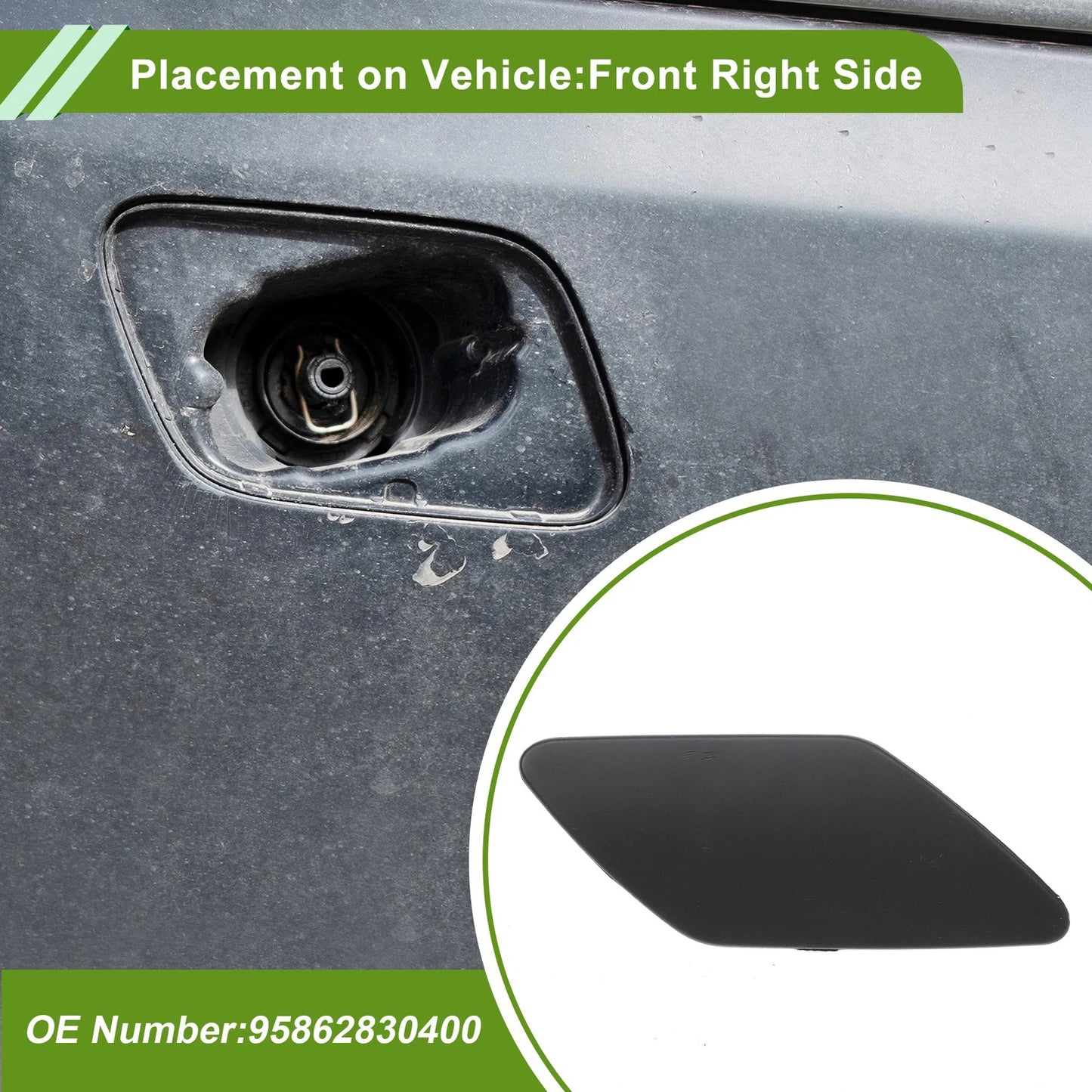 Right Washer Nozzle Cover Cap for Porsche Cayenne Unpainted