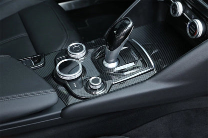 Real Carbon Fiber Center Gear Shift Cover Trim For Alfa Romeo Giulia 2017-2018