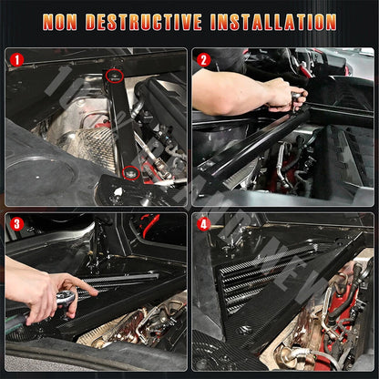 2 x ABS Engine Bay Panel Covers for Corvette C8 (2020 - Present) Carbon Fiber Look