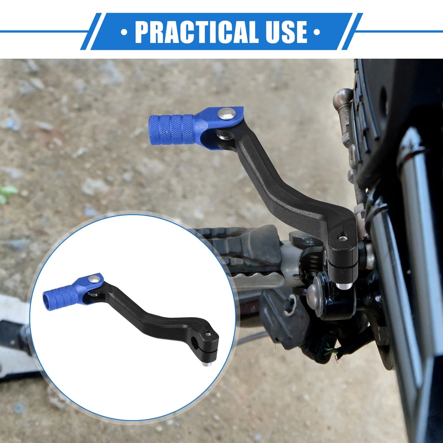 Gear Shifter Lever Universal for Motorcycle Folding Aluminum Alloy Blue Black