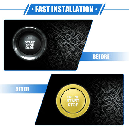 Engine Start Stop Button Cover Kit for Toyota Highlander (2020-2022) Gold Tone
