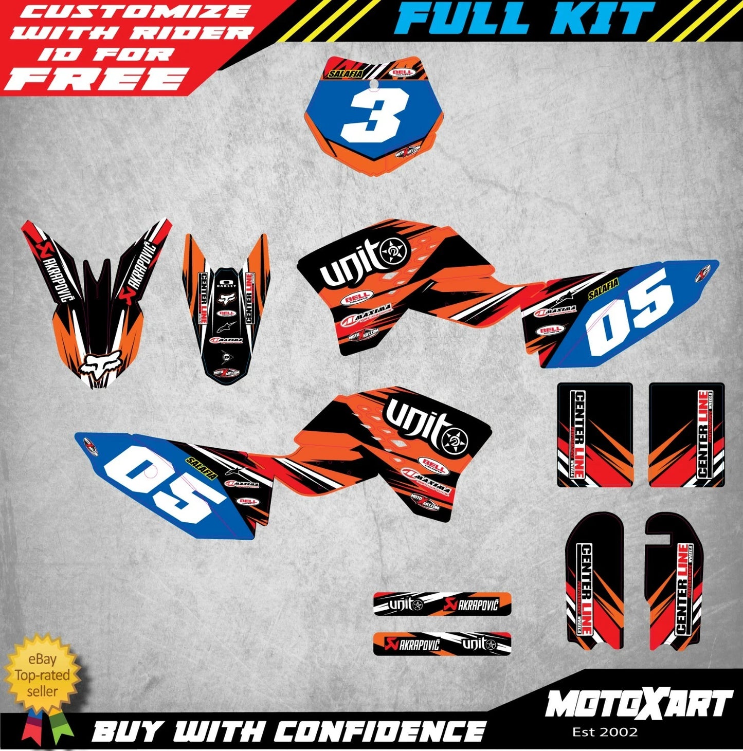 Custom Graphics Full Kit for KTM 50 (2009-2015) DIGGER STYLE Stickers
