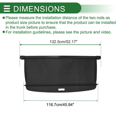 Trunk Retractable Cargo Cover for Lexus RX350 RX450H (2007-2023)