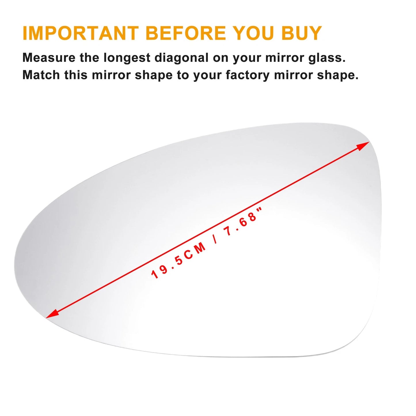 Left Side White Mirror Glass w/ Back Heated for Porsche Macan (2014 - 2018)
