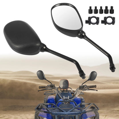 Rear View Side Mirrors / 10mm / 7/8"-22mm Handlebar Clamp for ATV Scooter