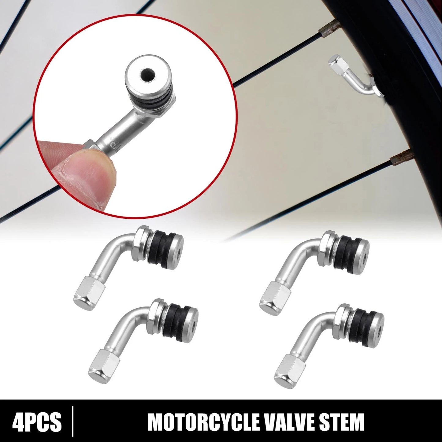 4pcs 90 Degree Tyre Valve Stem Extension Extenders for Motorcycle