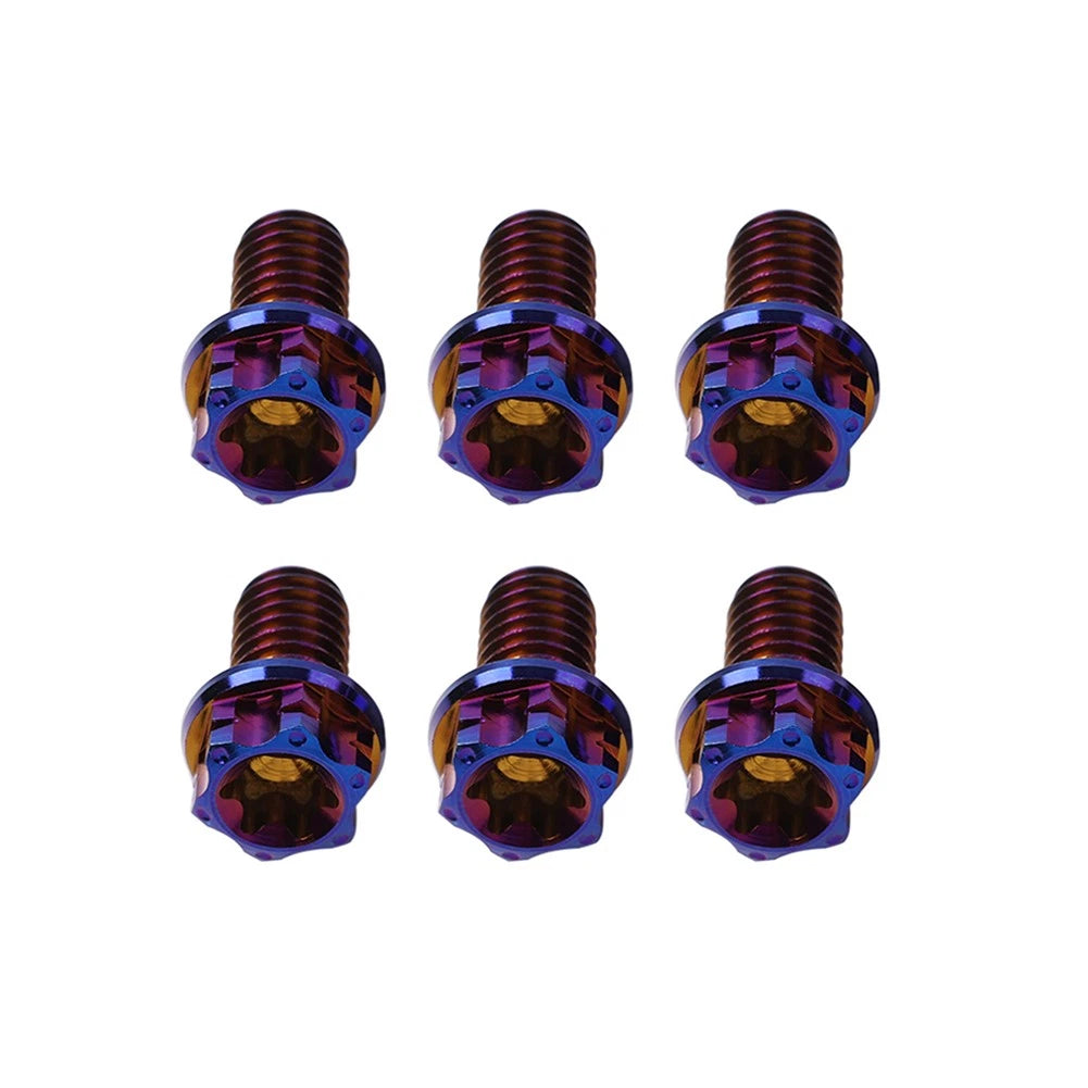 6 x Titanium Bolts Torx Head Flange Screws M8x25mm for Motorcycle Bike