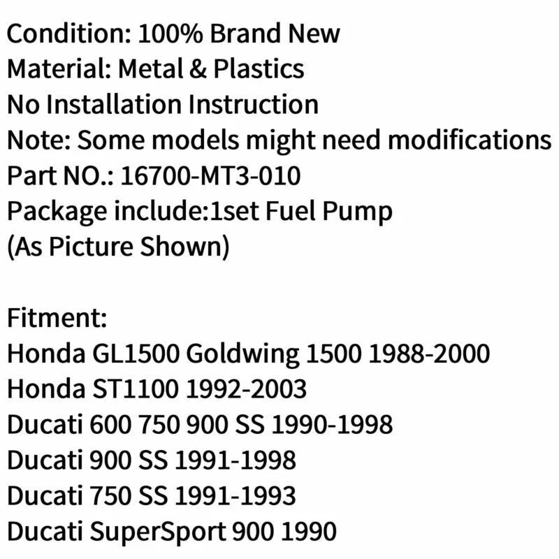 Fuel Pump for Honda ST1100 Pan-European, GL1500 (1988-2003)