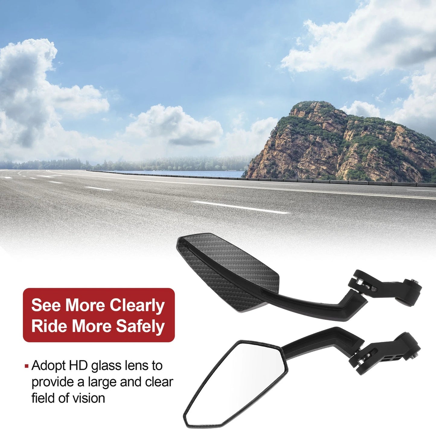 M8/M10 Motorcycle Rear View Mirrors 1 Set for M8/M10