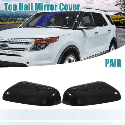 Gloss Black Top Half Mirror Covers  for Ford Explorer (2011-2015)